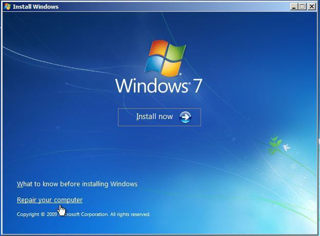 Windows 7을 시작할 때 오류 0xc00000e9